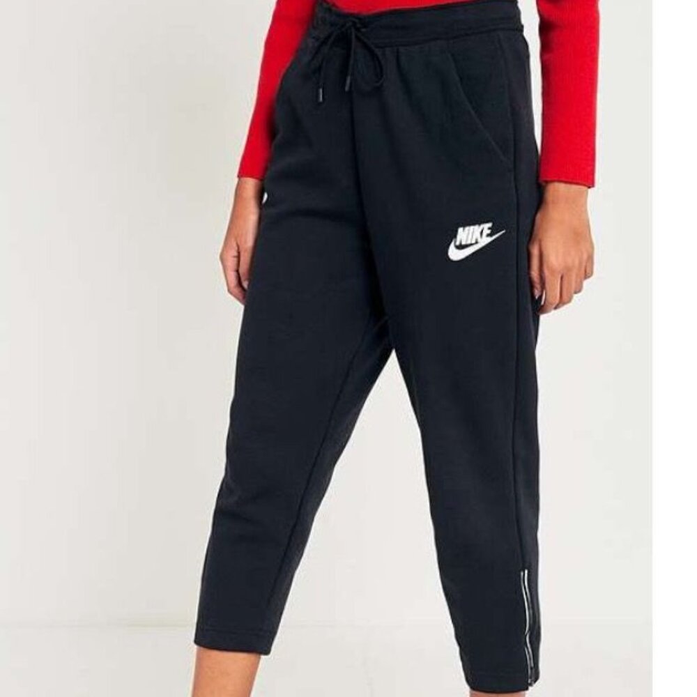 NWT NIKE Croped Jersey High Waist PANT SNKR 884410-010 Black S - Picture 9 of 13